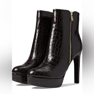 GUESS Lapse platform boots Shoes Dark Brown Croc faux Leather Size  7